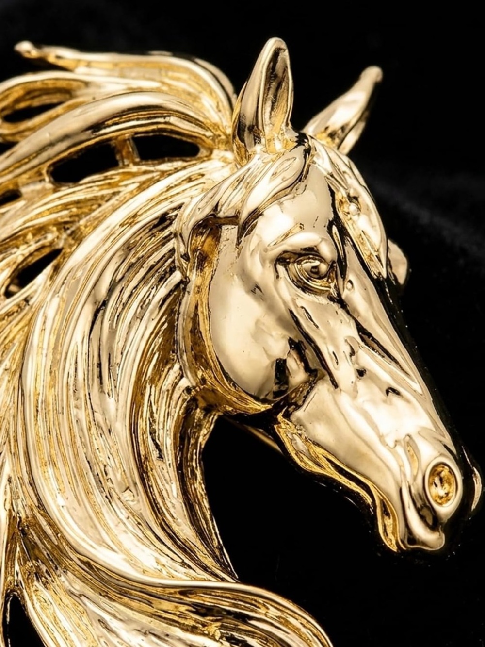 Anthropologie Gold Horse Head Brooch
